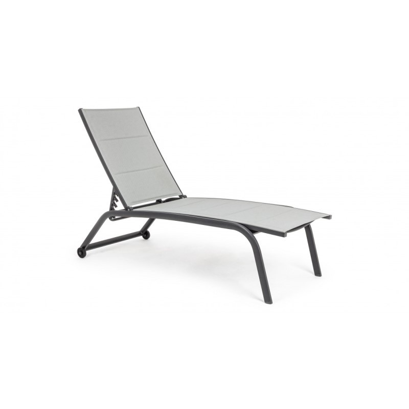 foto del prodotto lettino da giardino in alluminio con ruote antracite cleopas 61x192x h105 cm