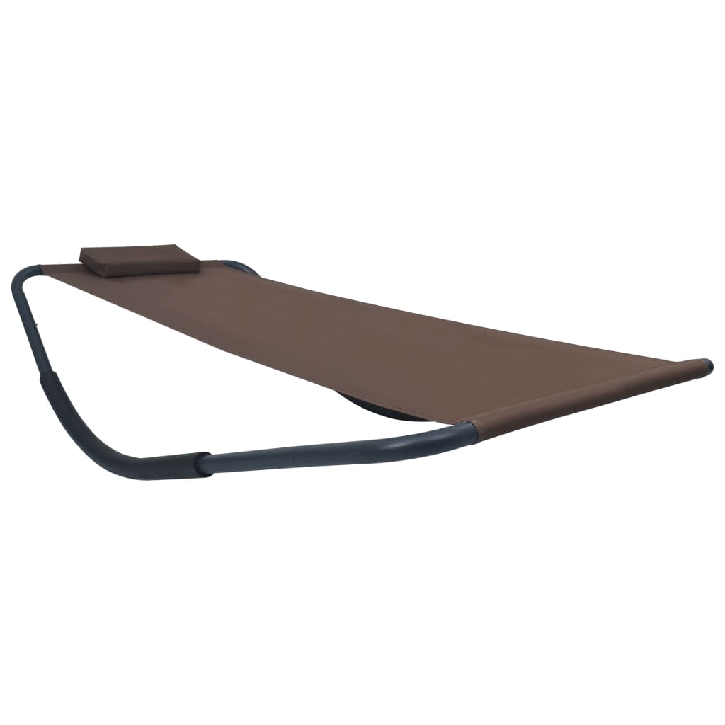 foto del prodotto lettino da giardino marrone 200x90 cm in acciaio cod mxl 54943
