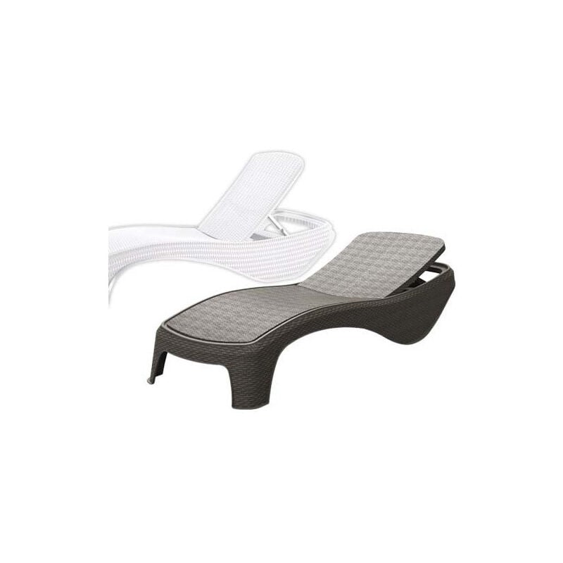 foto del prodotto lettino da giardino reclinabile in resina effetto rattan colore antracite bordo piscina keter atlantic sunlounger