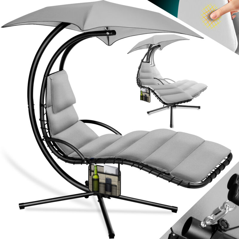 foto del prodotto lettino galleggiante con ombrellone lettino pensile lettino prendisole h200 l194 l100 cm lettino relax amaca per il lettino oscillante carico massimo