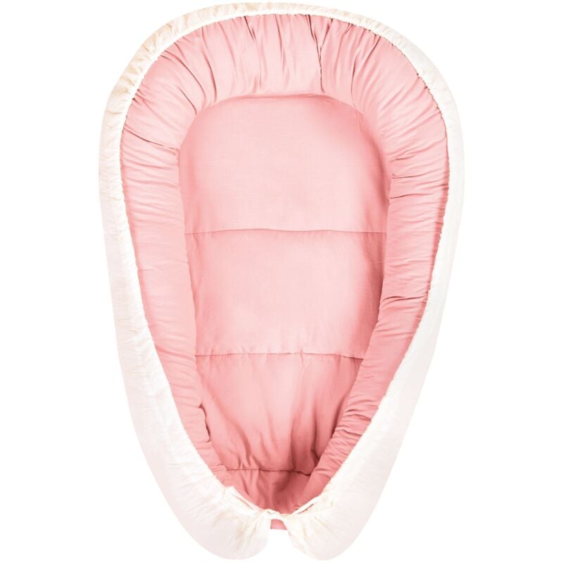 foto del prodotto lettino in cotone per neonati 55 x 90 cm reversibile verde rosa e beige ereb