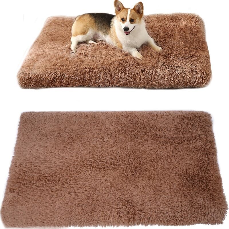 foto del prodotto lettino in peluche rettangolare box per cani gatti cuscino lettino 100x60
