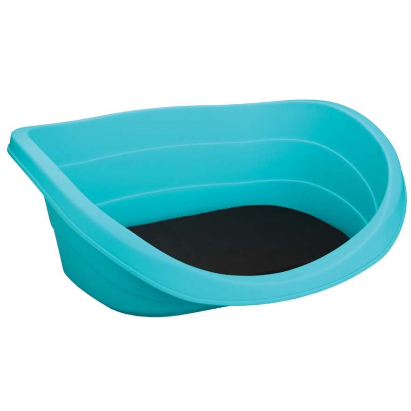 foto del prodotto lettino in plastica con fondo traspirante e cuscino sfoderabile per cani e gatti m