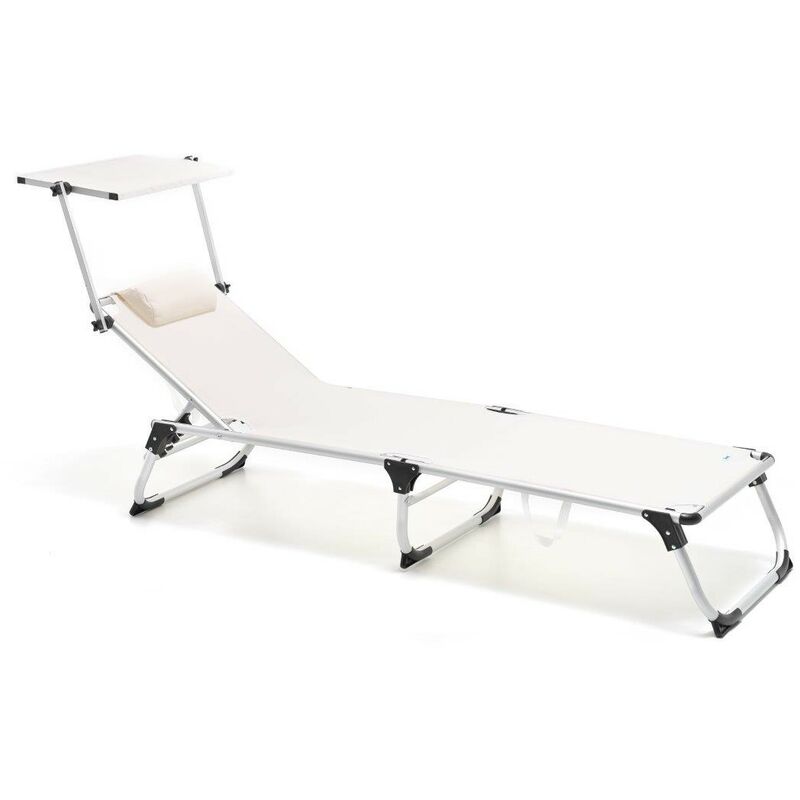 foto del prodotto lettino mackay pieghevole alluminio textilene da 650 grammi colore bianco