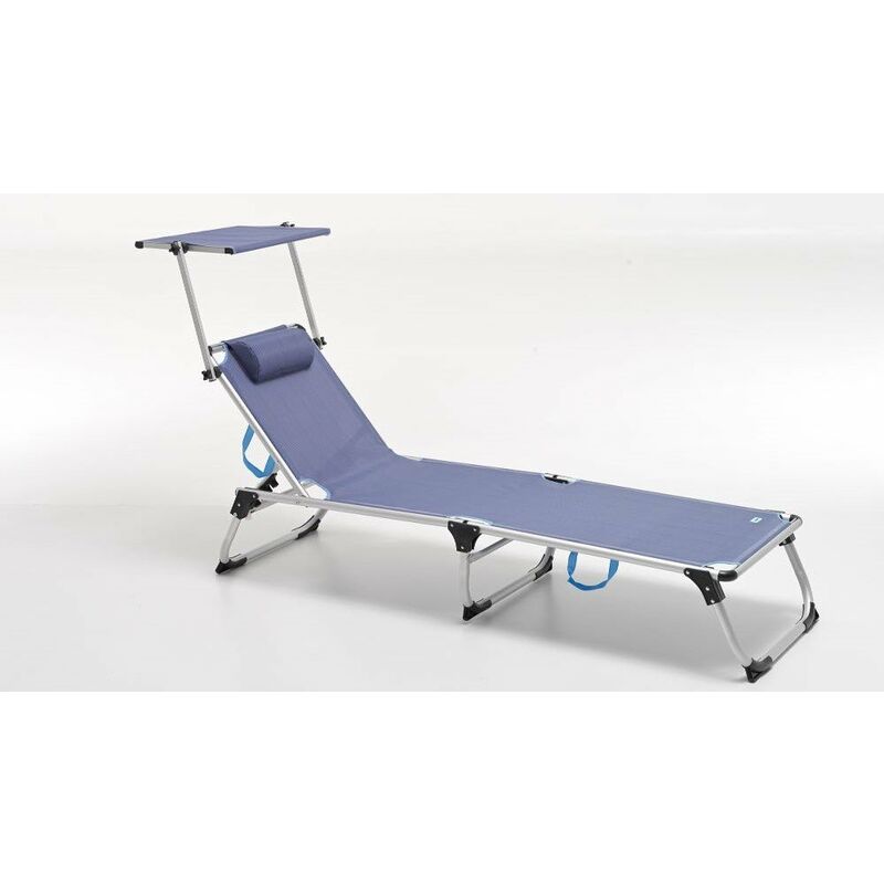 foto del prodotto lettino mackay pieghevole alluminio textilene da 650 grammi colore blu mare