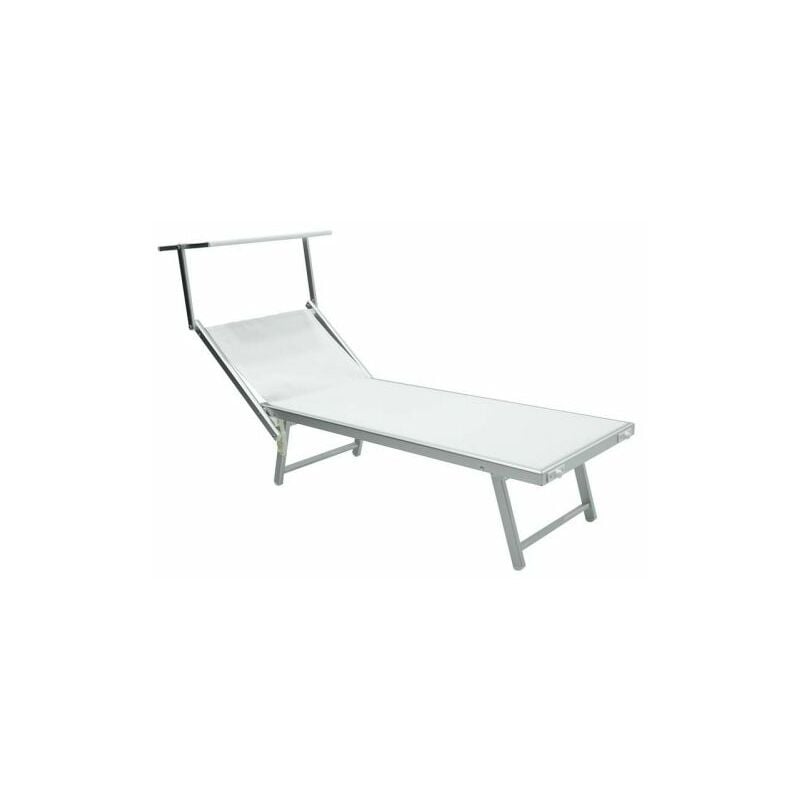 foto del prodotto lettino mare prendisole alluminio regolabile spiaggia piscina bianco 38189 