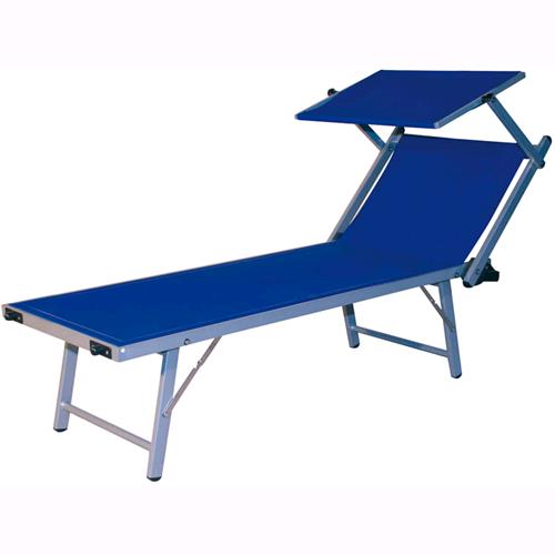 foto del prodotto lettino mare prendisole alluminio regolabile spiaggia piscina professional blu 14976 