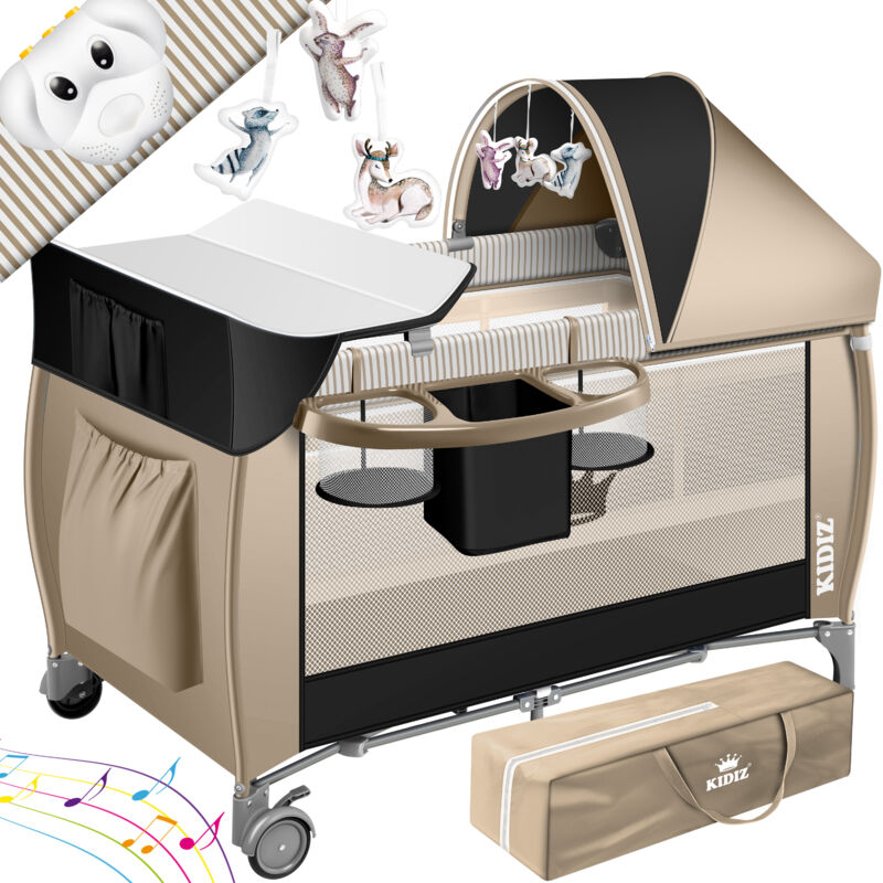 foto del prodotto lettino per bambini 3 in 1 set combinato lettino per bambini con fasciatoio zanzariera box per bambini dalla nascita fino a 15 kg pareti laterali