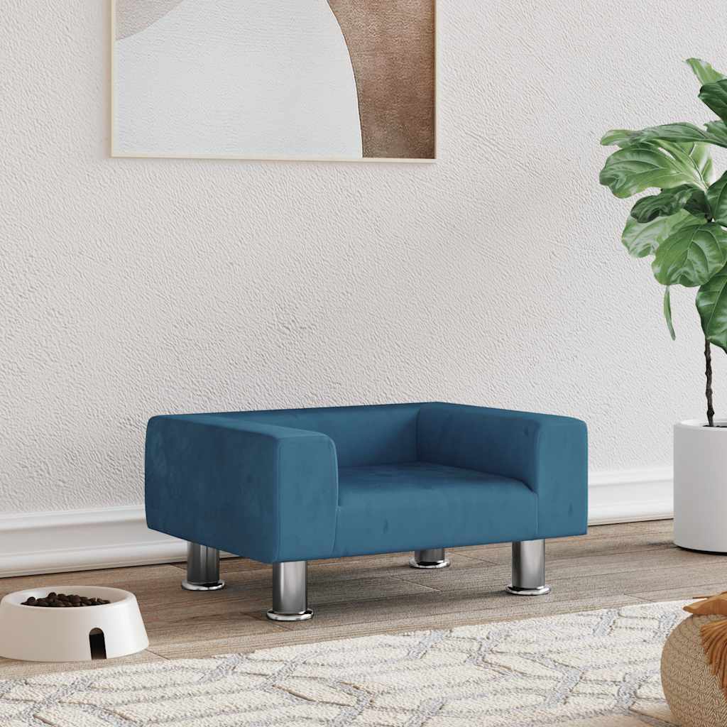 foto del prodotto lettino per cani blu 50x40x26,5 cm in vellutocod mxl 71193