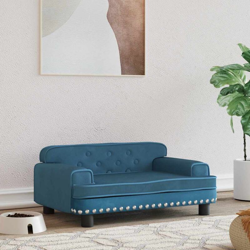 foto del prodotto lettino per cani blu 70x45x30 cm in velluto vidaxl