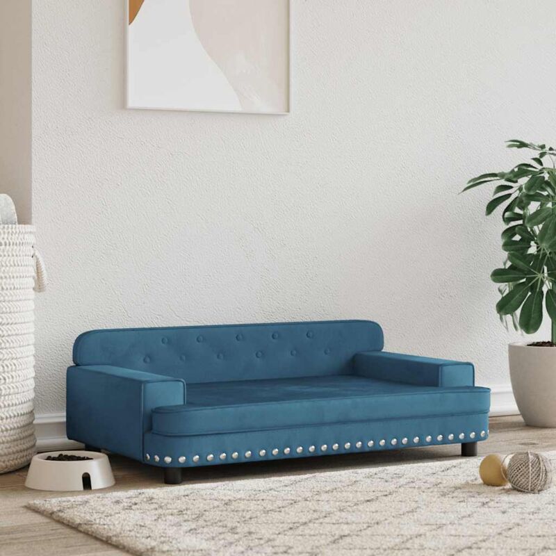 foto del prodotto lettino per cani blu 90x53x30 cm in vellutocod mxl 95228