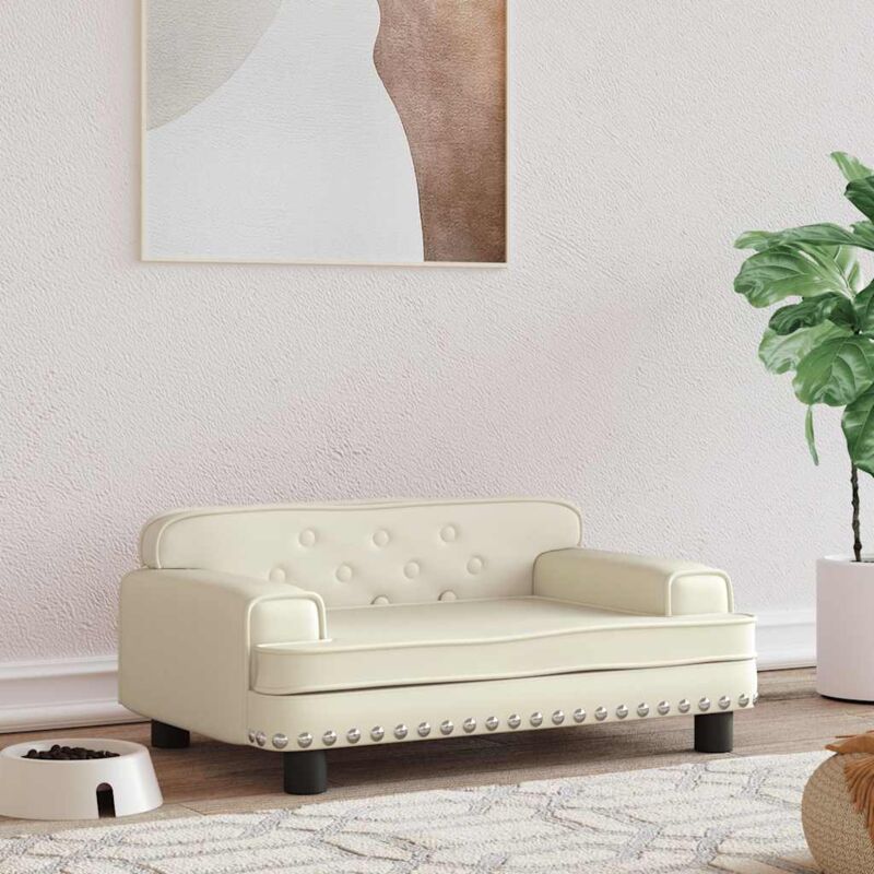 foto del prodotto lettino per cani crema 70x45x30 cm in similpelle vidaxl