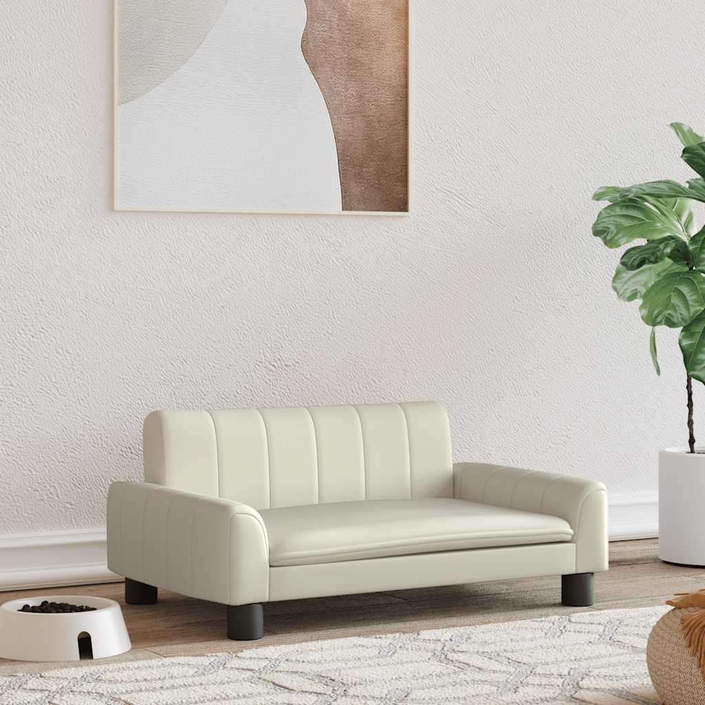 foto del prodotto lettino per cani crema 70x45x30 cm in similpellecod mxl 119162