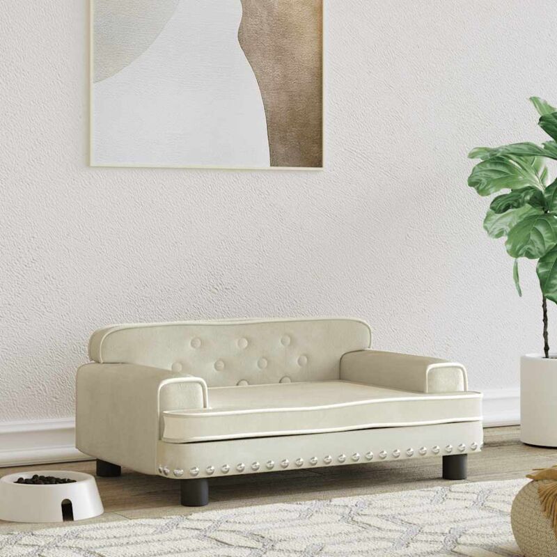 foto del prodotto lettino per cani crema 70x45x30 cm in velluto vidaxl