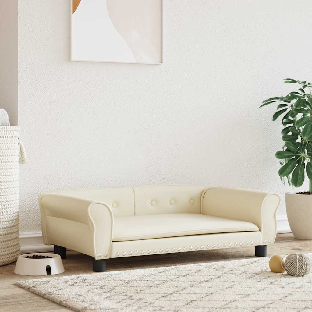 foto del prodotto lettino per cani crema 95x55x30 cm in similpellecod mxl 119155