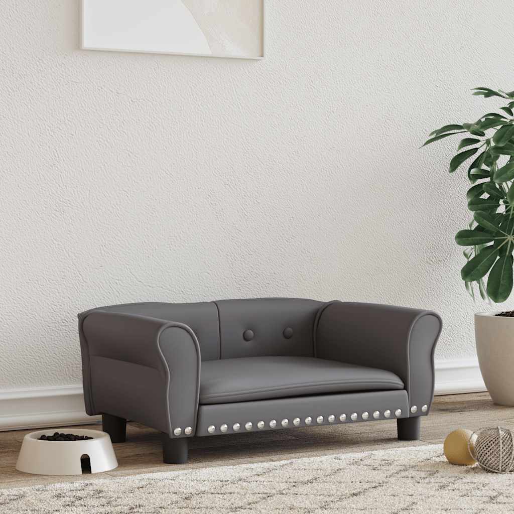 foto del prodotto lettino per cani grigio 70x45x30 cm in similpellecod mxl 71179