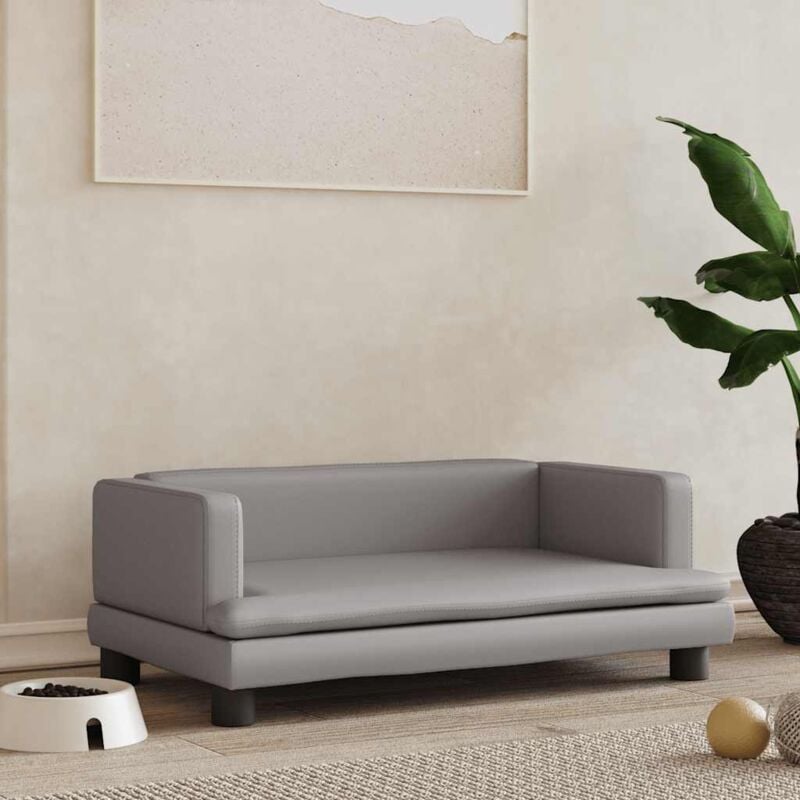 foto del prodotto lettino per cani grigio 80x45x30 cm in similpelle vidaxl