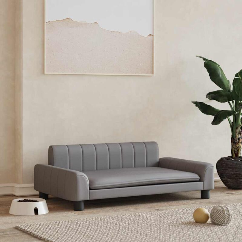foto del prodotto lettino per cani grigio 90x53x30 cm in similpelle vidaxl