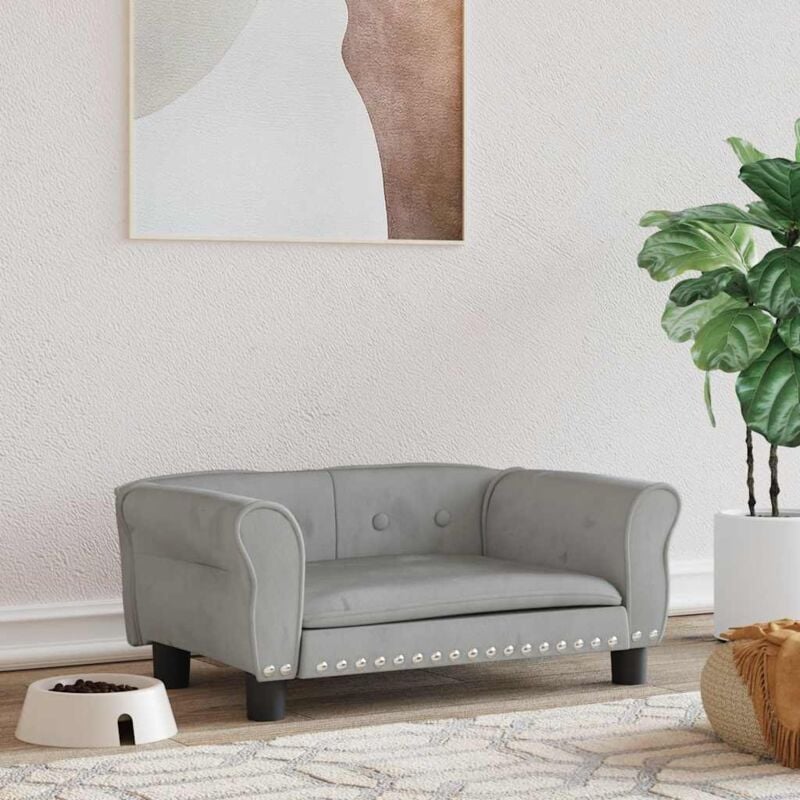 foto del prodotto lettino per cani grigio chiaro 70x45x30 cm in velluto vidaxl