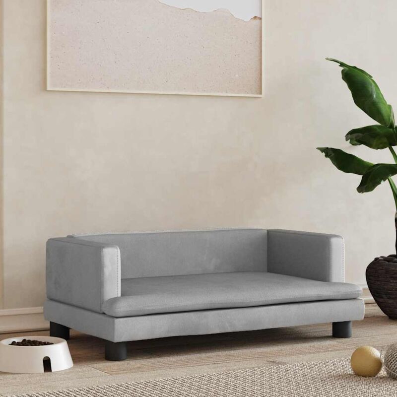 foto del prodotto lettino per cani grigio chiaro 80x45x30 cm in vellutocod mxl 71188