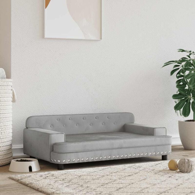 foto del prodotto lettino per cani grigio chiaro 90x53x30 cm in velluto vidaxl