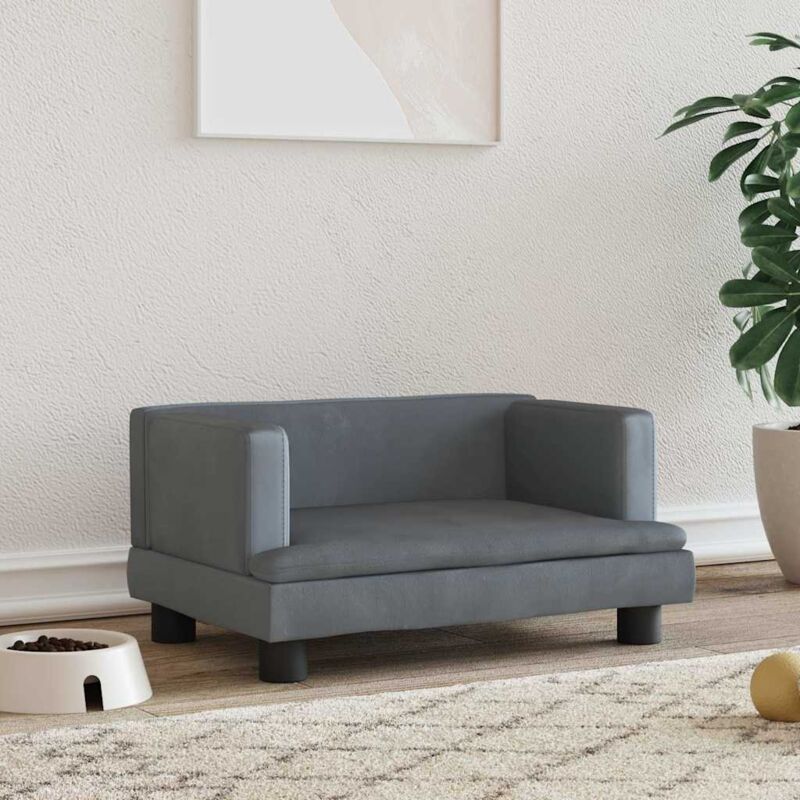 foto del prodotto lettino per cani grigio scuro 60x40x30 cm in velluto vidaxl