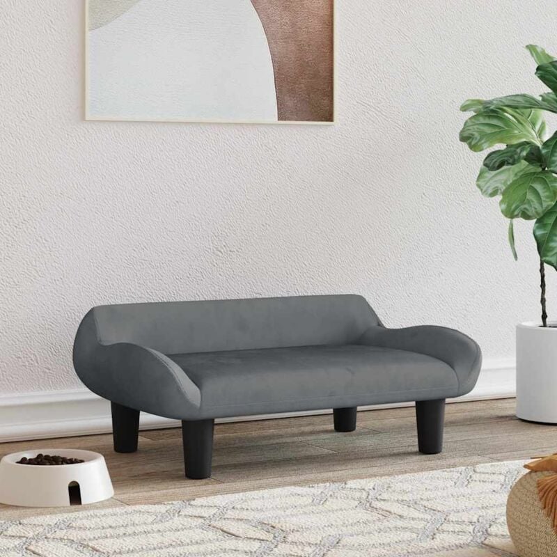 foto del prodotto lettino per cani grigio scuro 70x40x24 cm in velluto - vidaxl