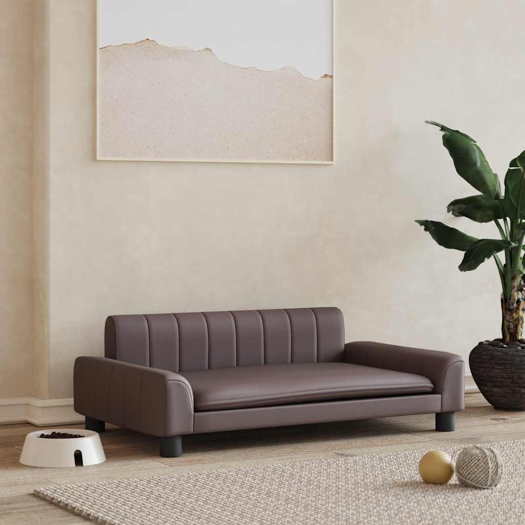 foto del prodotto lettino per cani marrone 90x53x30 cm in similpelle