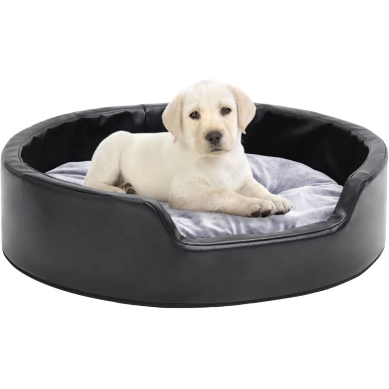 foto del prodotto lettino per cani nero e grigio 69x59x19 cm peluche e similpelle vidaxl