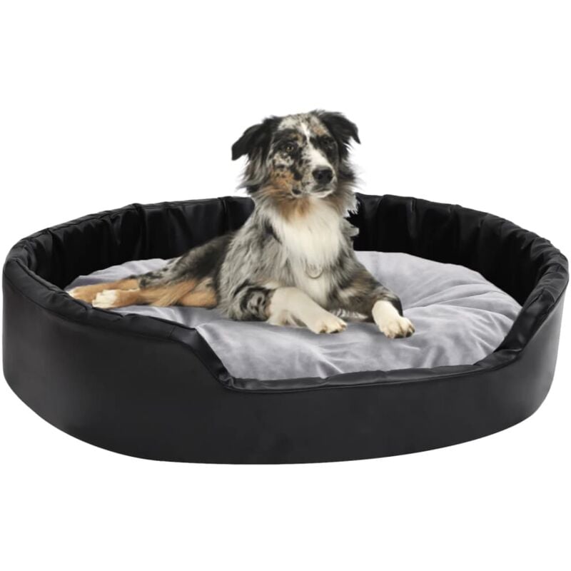 foto del prodotto lettino per cani nero e grigio 90x79x20 cm peluche e similpelle vidaxl