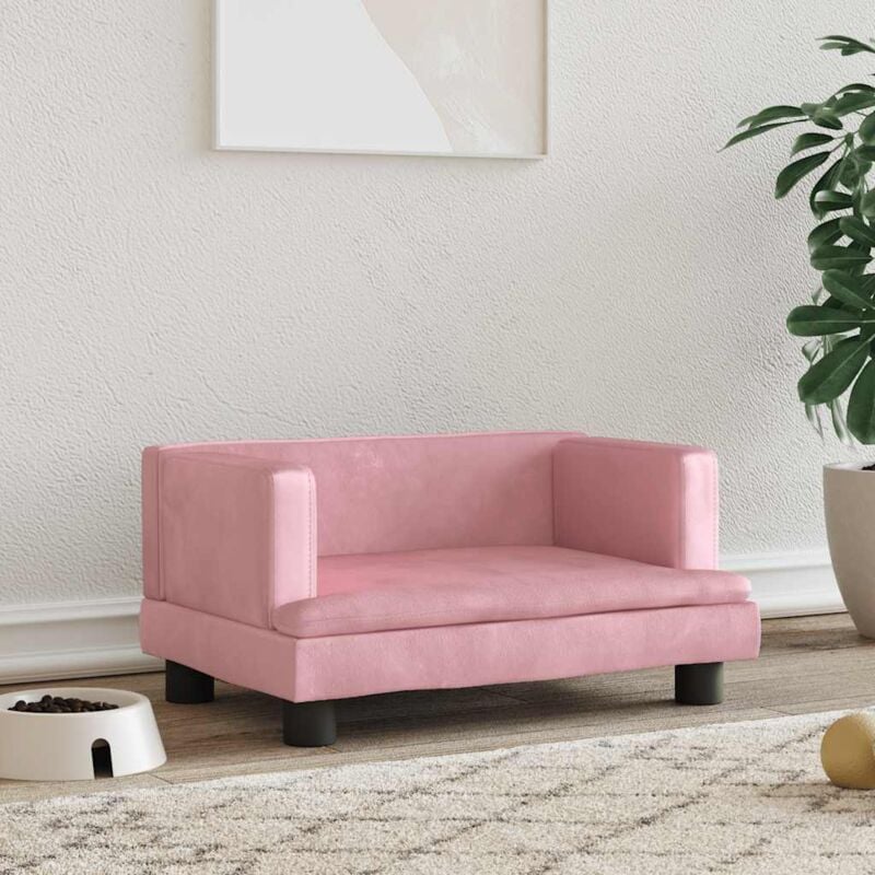 foto del prodotto lettino per cani rosa 60x40x30 cm in velluto vidaxl