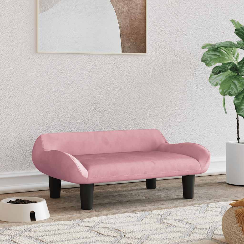 foto del prodotto lettino per cani rosa 70x40x24 cm in vellutocod mxl 119182