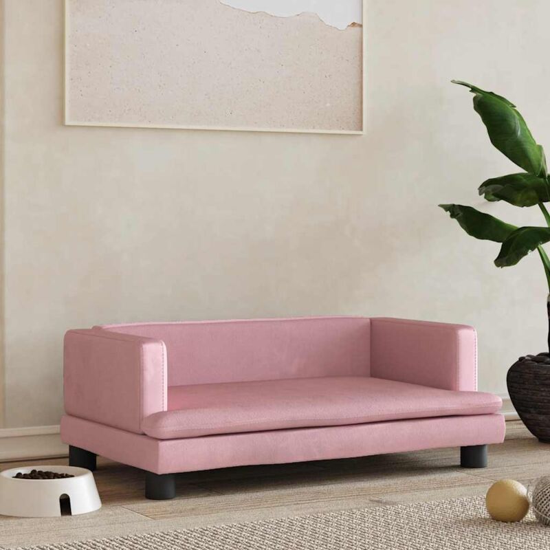 foto del prodotto lettino per cani rosa 80x45x30 cm in velluto vidaxl