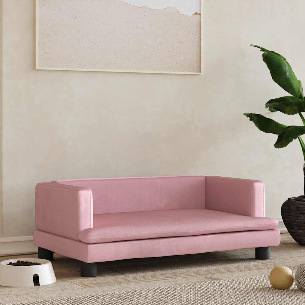foto del prodotto lettino per cani rosa 80x45x30 cm in vellutocod mxl 71186