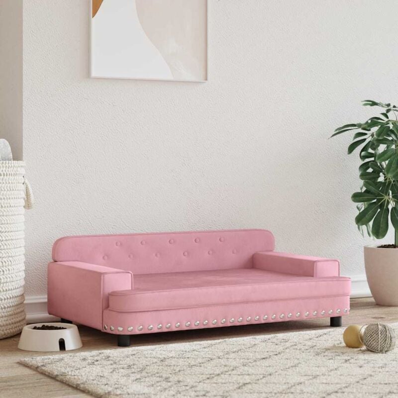 foto del prodotto lettino per cani rosa 90x53x30 cm in velluto vidaxl