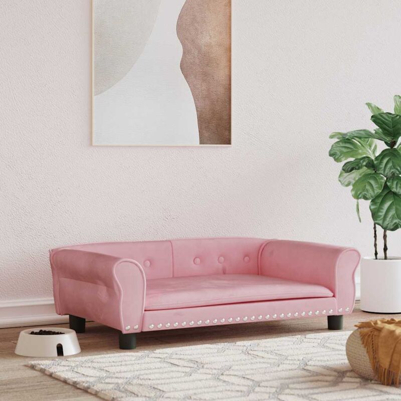 foto del prodotto lettino per cani rosa 95x55x30 cm in velluto vidaxl