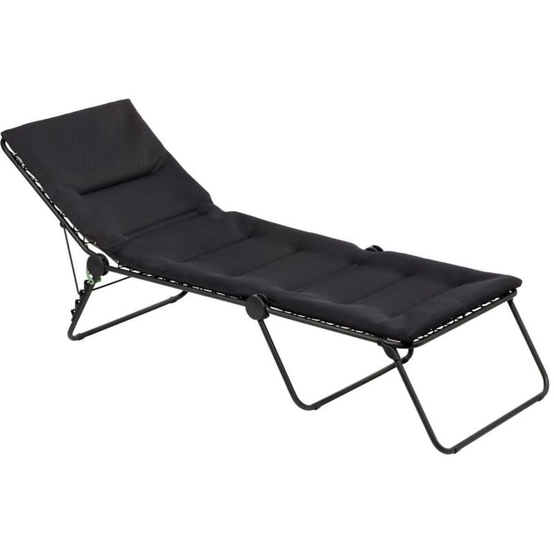 foto del prodotto lettino, pieghevole, schienale regolabile, sistema di sospensione con lacci, siesta l, air comfort, colore acciaio, lfm2851 6135 lafuma mobilier