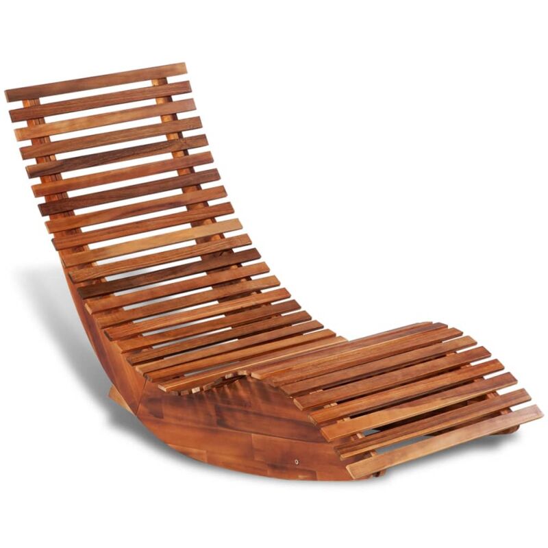 foto del prodotto lettino prendisole a dondolo in legno di acacia vidaxl
