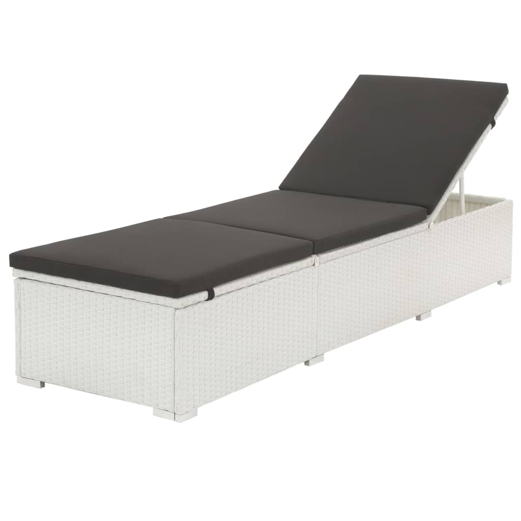 foto del prodotto lettino prendisole con cuscino in polyrattan bianco cod mxl 10098