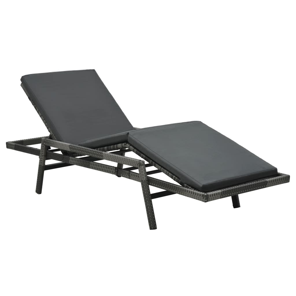 foto del prodotto lettino prendisole con cuscino in polyrattan grigio cod mxl 26376