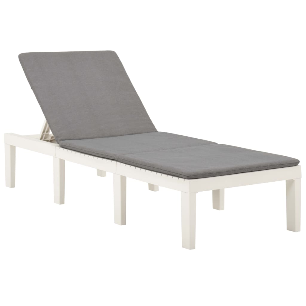foto del prodotto lettino prendisole con cuscino plastica bianco cod mxl 19478