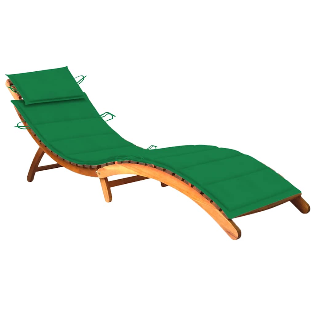 foto del prodotto lettino prendisole da giardino con cuscino massello di acacia cod mxl 24003