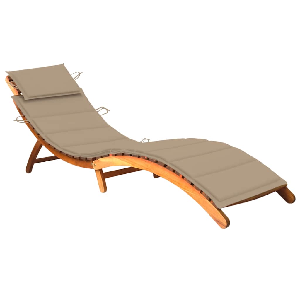 foto del prodotto lettino prendisole da giardino con cuscino massello di acacia cod mxl 42250