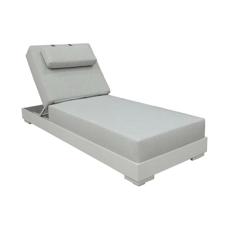 foto del prodotto lettino prendisole da giardino in alluminio bianco e grigio delfi