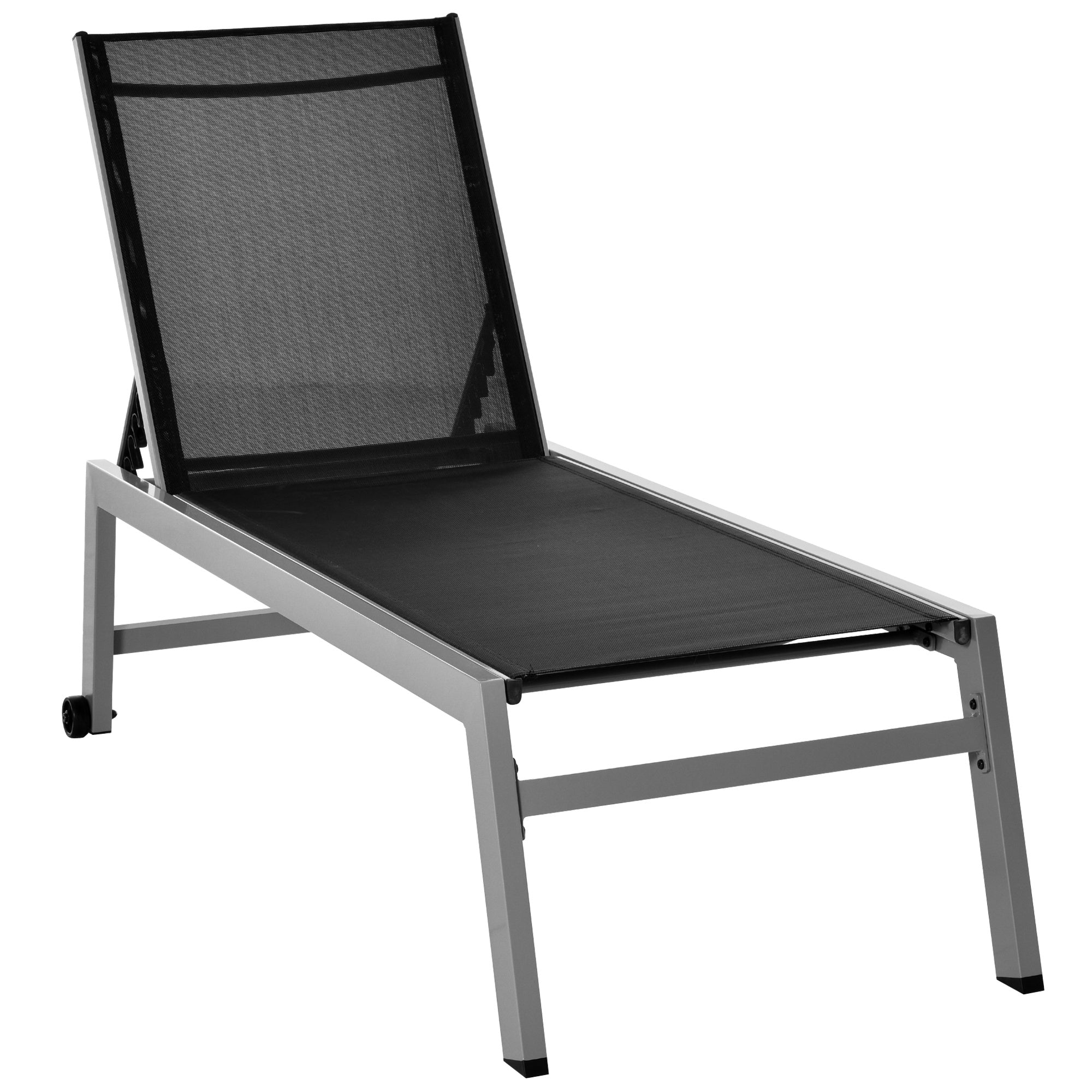 foto del prodotto lettino prendisole da giardino in textilene 169x65x102 cm uv a grigio