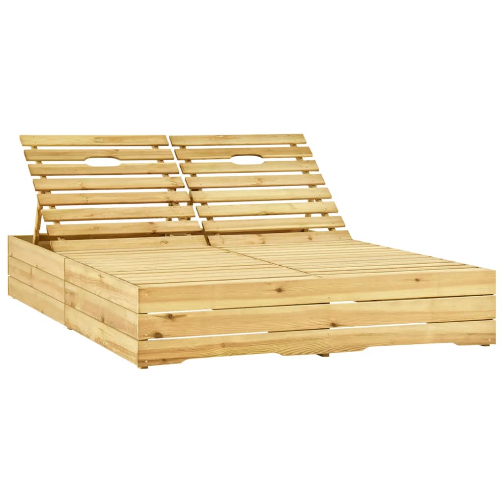 foto del prodotto lettino prendisole doppio in legno di pino impregnato cod mxl 10315