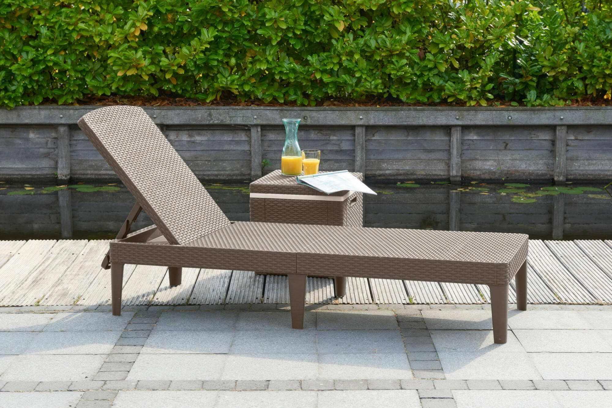 foto del prodotto lettino prendisole glace, sdraio da giardino, letto pieghevole outdoor, sedia reclinabile, 188x58 h29 cm, tortora