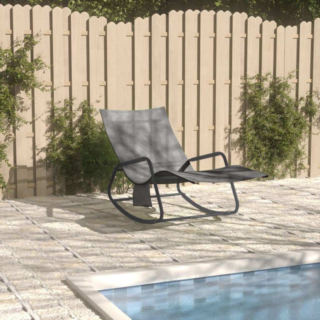 foto del prodotto lettino prendisole in acciaio e textilene grigio cod mxl 26390