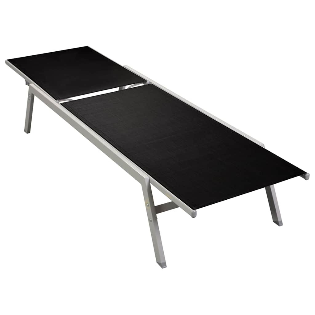 foto del prodotto lettino prendisole in acciaio e textilene nero cod mxl 5501