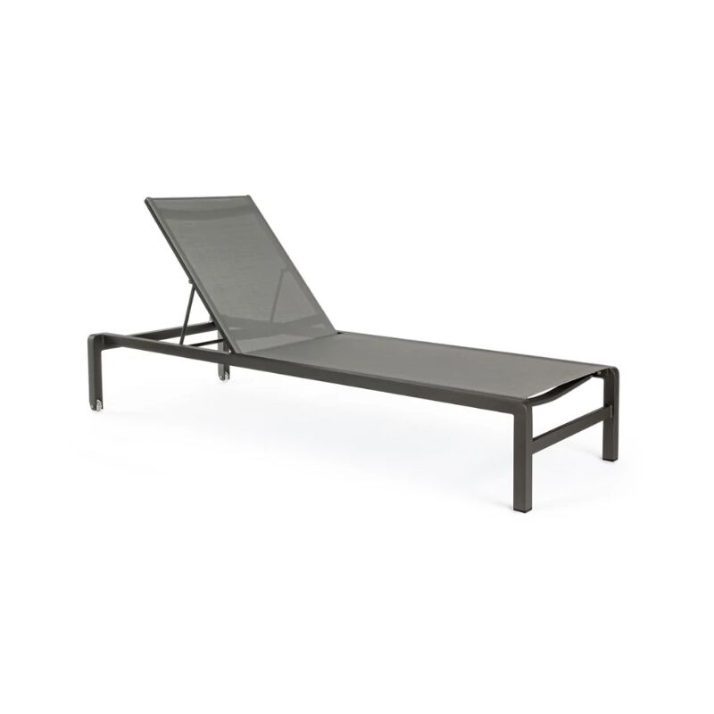 foto del prodotto lettino prendisole in alluminio verniciato konnor con ruote, ideale per piscina e giardino antracite confezione da 1 pezzo